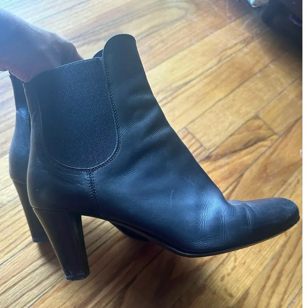 AGL (Attilio Giusti Leombruni) Black Leather Ankle Boots — Made in Italy Sz 40